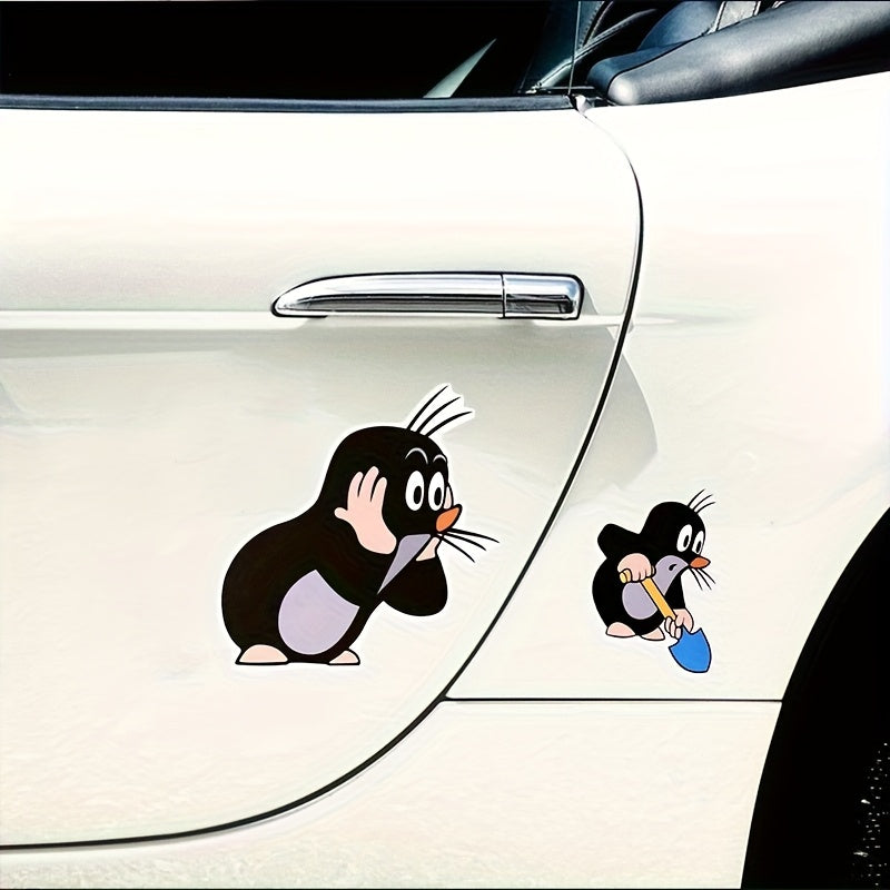 2 Little Mole Stickers Car Modification DRD Mouse Worship Retro