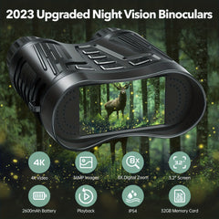 Night Vision Binoculars 8 HD Screen Can Save Photo & Video with 32GB Memory Card