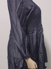  Boat Neck Lantern Sleeve Midi Dress Women's Plus