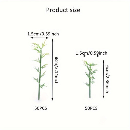 Green Plastic Bamboo Tree Home Decoration Model