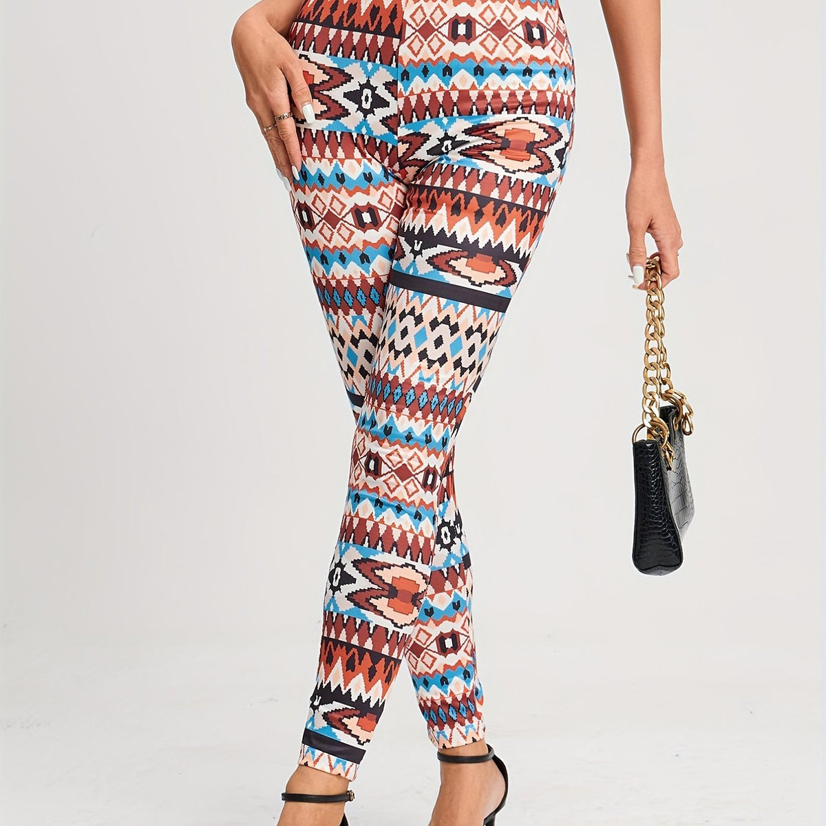 Boho High Waist Leggings Slim Fit Workout Leggings