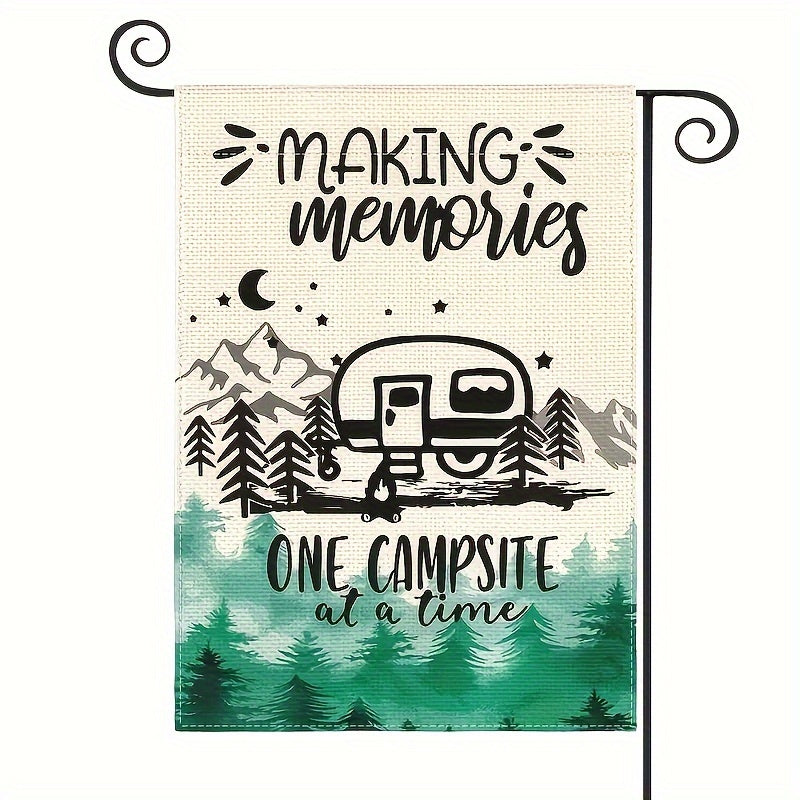 Camping Garden Flag Double Sided RV Campfire Yard Outdoor Decoration