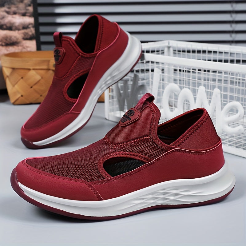 Women's Solid Flying Woven Sports Shoes Breathable Casual Sneakers