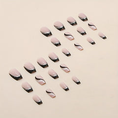 24 pcs Glossy Square Pink Press On Nails - Acrylic False Nails for Women & Girls