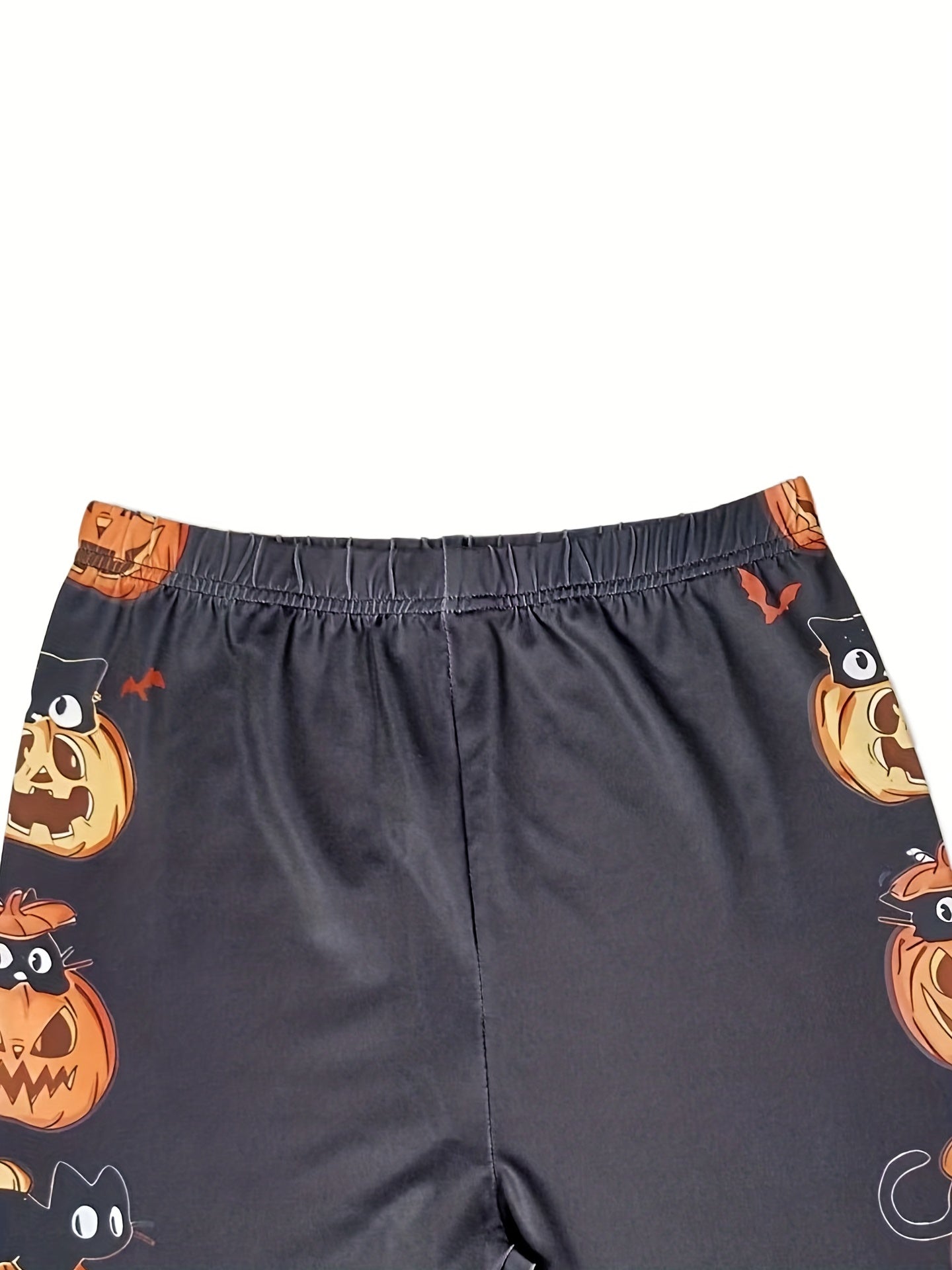 Halloween Pumpkin Print Skinny Leggings Women's