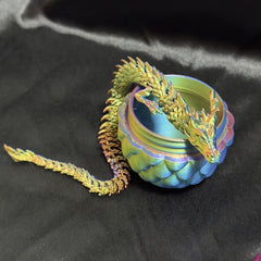 3D Printed Dragon Egg w/ Flexible Figurine Inside