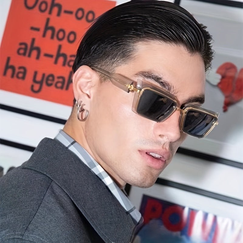 Men's Anti-UV Sunglasses High-End Leopard Print Casual Glasses