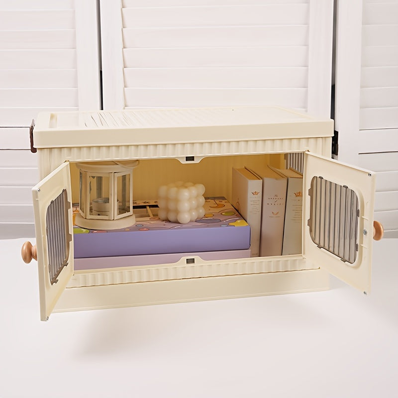 Beige Medium Folding Desktop Storage Single Without Wheels