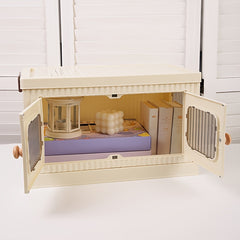 Beige Medium Folding Desktop Storage Single Without Wheels