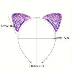 Gradient Holographic Cat Ears Headband