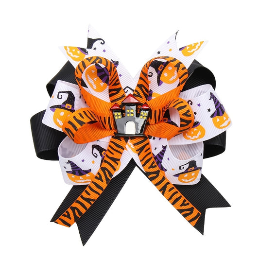 Layer Bow For Kids Halloween Hairbow Clip
