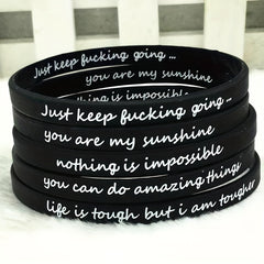 5pc Silicone Bracelets Set Inspirational Rubber Band Wristbands Motivation Jewel