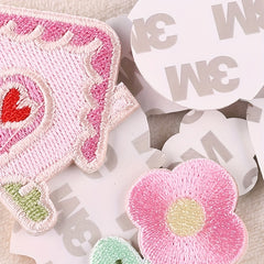 9pcs Girl Flower Embroidered Patch Clothing Hat DIY Clothes Sticker