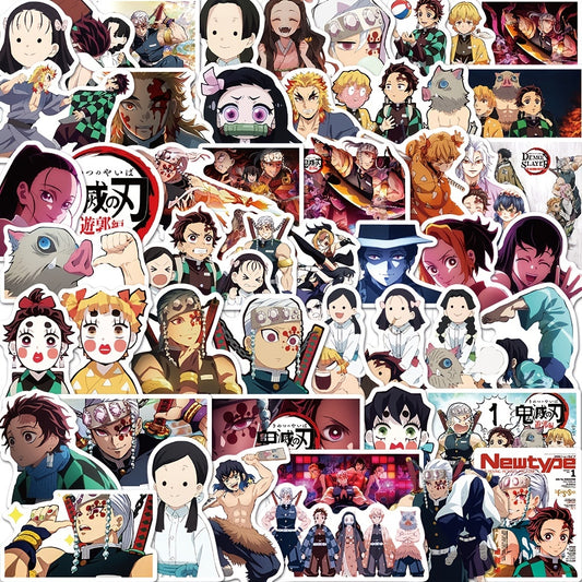 50 Anime Ghost Slayer Blade Stickers Waterproof Decorative