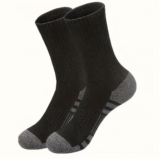 3 Pairs Men's Mid Crew Sport Socks - Sweat Absorbing, Comfy, Breathable