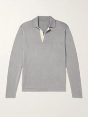 Men's V Neck Polo Collar Pullover Sweater