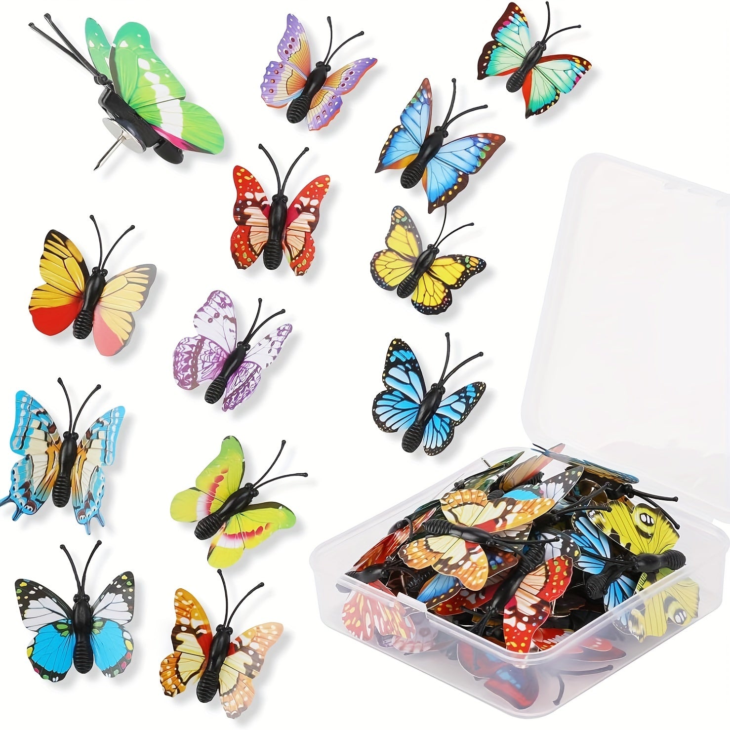 40pcs Colorful Butterfly Push Pins for Bulletin Board