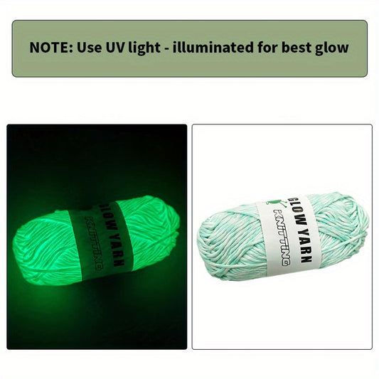 Glow In The Dark Yarn Mixed Polyester Luminous Yarn 50g Roll