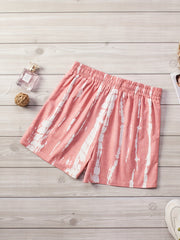  Tie Dye Drawstring Stretch Shorts