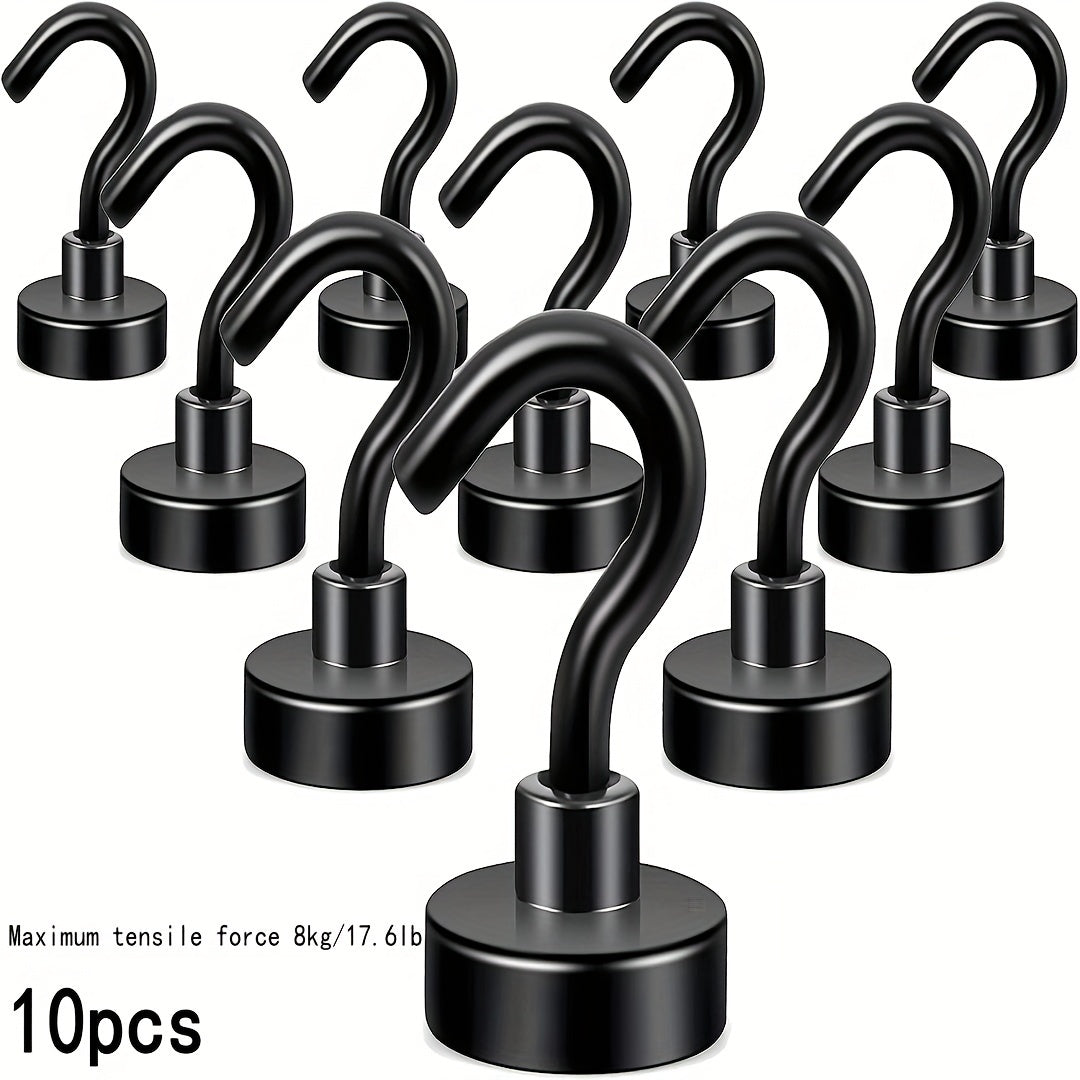 10pcs Magnetic Hook Heavy duty Earth Magnet With Refrigerator Hook