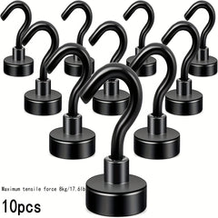 10pcs Magnetic Hook Heavy duty Earth Magnet With Refrigerator Hook