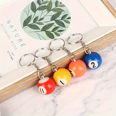 Mini Billiards Shaped Keychain Colorful Small Ball Keychain Hanging Decoration