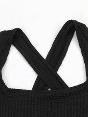  Sexy One Piece Swimsuit Ruched Crisscross Back