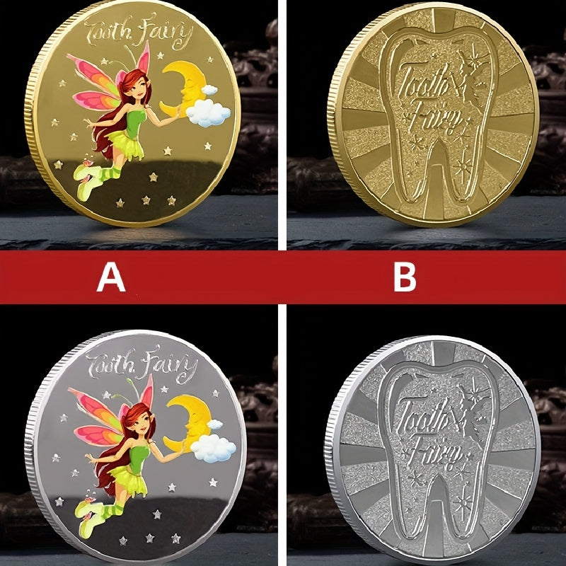 Tooth Fairy Cartoon Commemorative Coin for Kids Tooth Changing