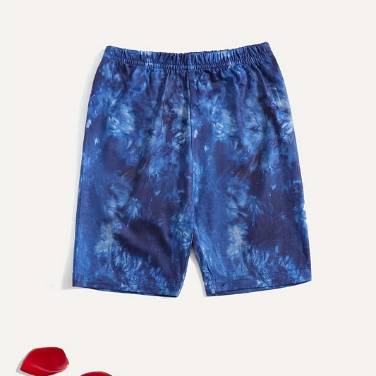 Toddler Girls Tie Dye Graphic Elastic Waist Biker Shorts