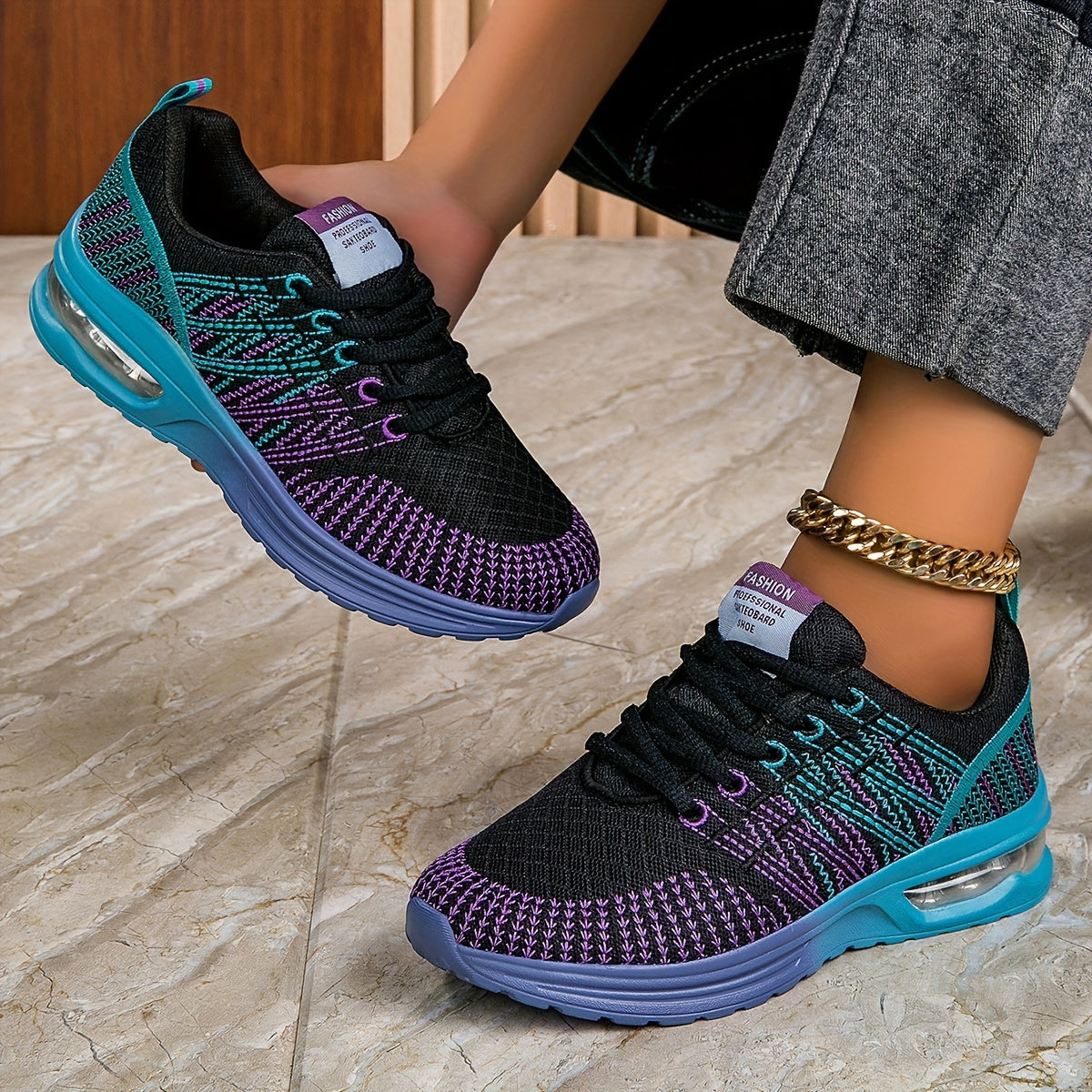 Women's Mesh Air Cushion Sneakers Lightweight Breathable Travel Shoes