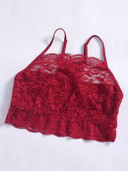 Lace Stitching Cami Lounge Top Sexy Trim Hollow Out Top