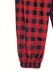  Christmas Colorblock Monster Print Joggers