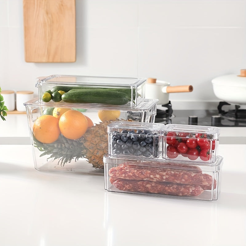 6pcs Refrigerator Storage Box Transparent PET Storage Box