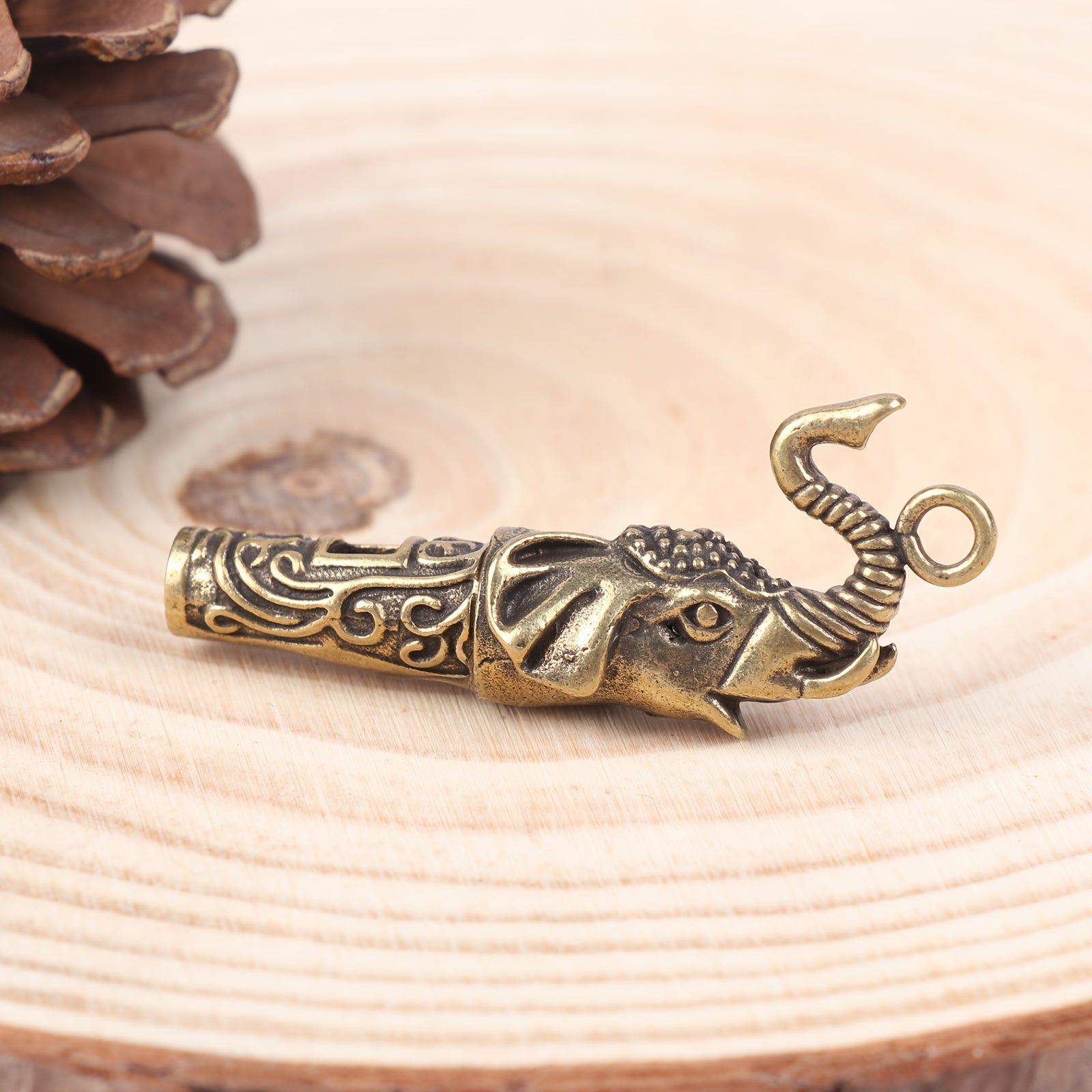 Vintage Dragon Head Whistle Keychain Pendant for Outdoor Survival