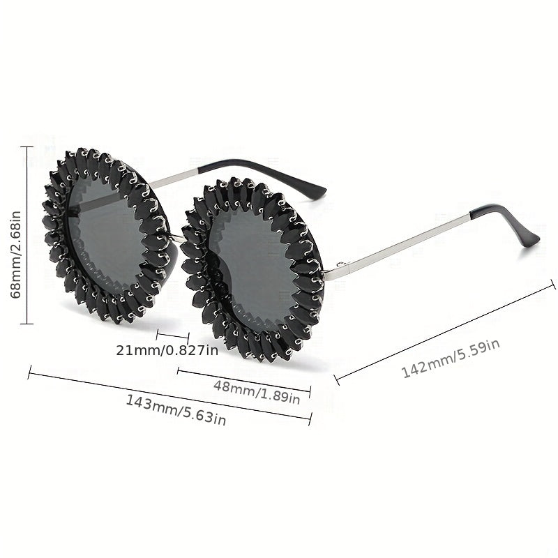 Y2K Rhinestone Sunglasses Funny Party Club Sun Shades Decorative Glasses