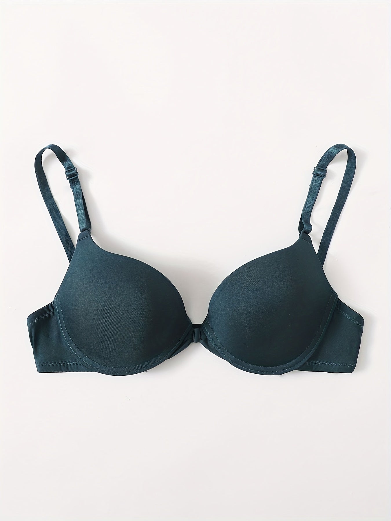 3 Sets Front Buckle Push Up Bras Comfy & Breathable T Shirt Bra Women's Lingerie