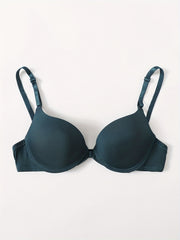 3 Sets Front Buckle Push Up Bras Comfy & Breathable T Shirt Bra Women's Lingerie