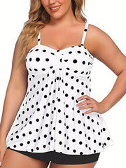  Polka Dot Print Cami Top & Shorts Bathing Suit Set