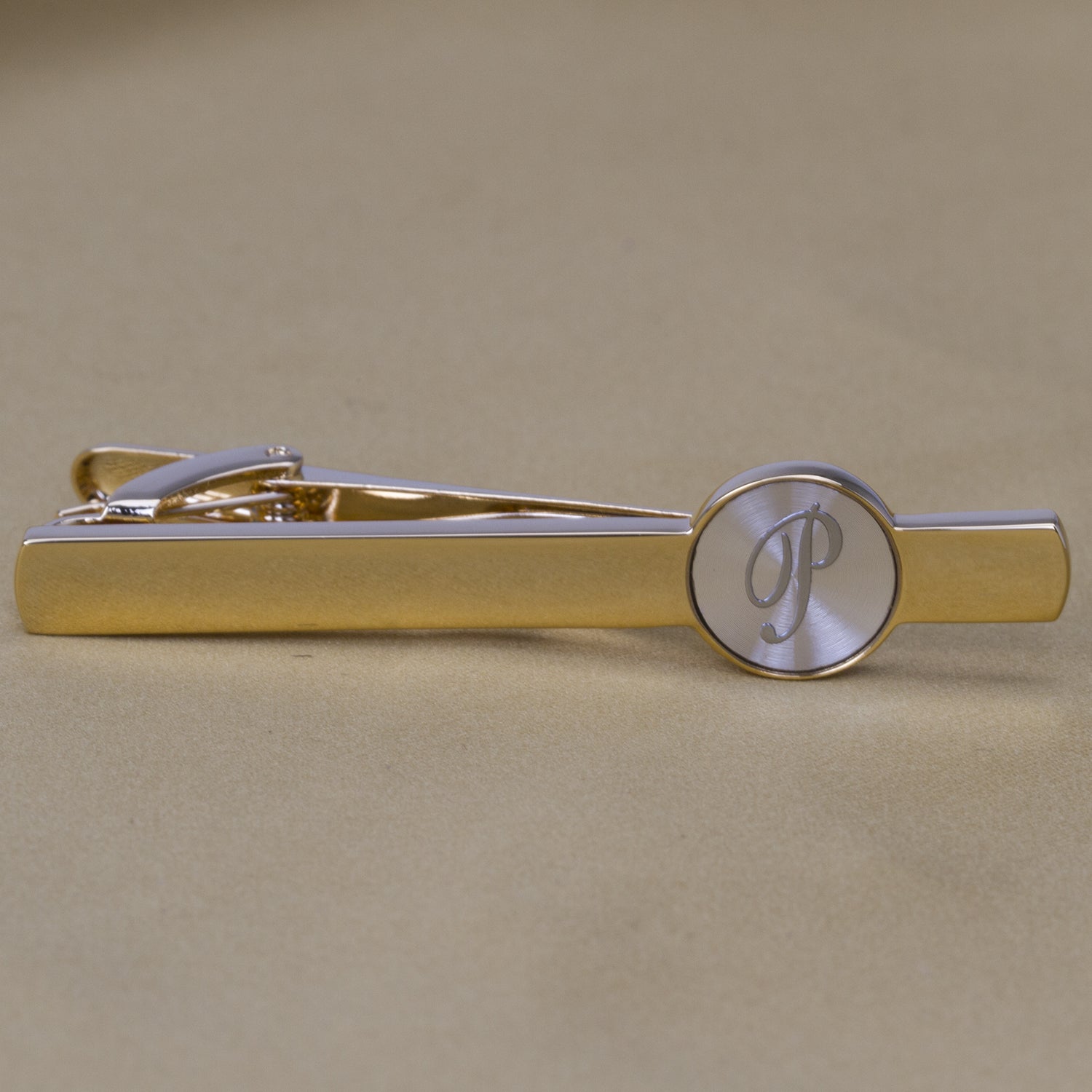 Business Casual Letter Print Copper Tie Clip Gift for Men O
