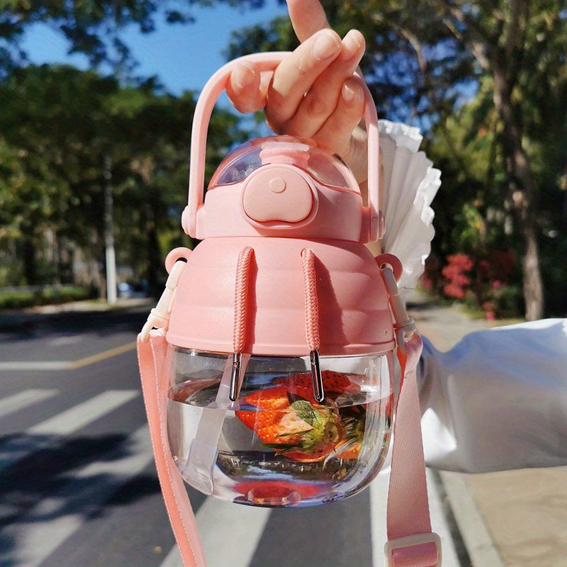 1500ml Bear Shaped Water Cup Lightweight Large Capacity Straw Cup