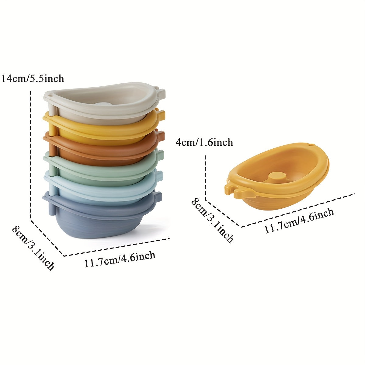 Colorful Stacking Boat Bath Toys for Kids - Durable ABS Material