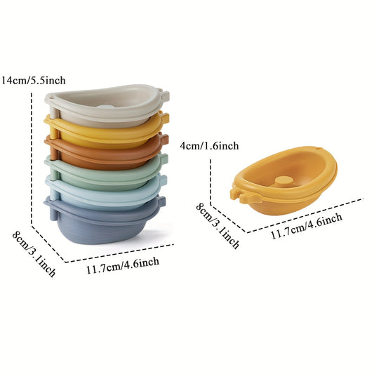 Colorful Stacking Boat Bath Toys for Kids - Durable ABS Material