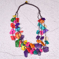 Boho Colorful Wooden Beads Multilayer Necklace