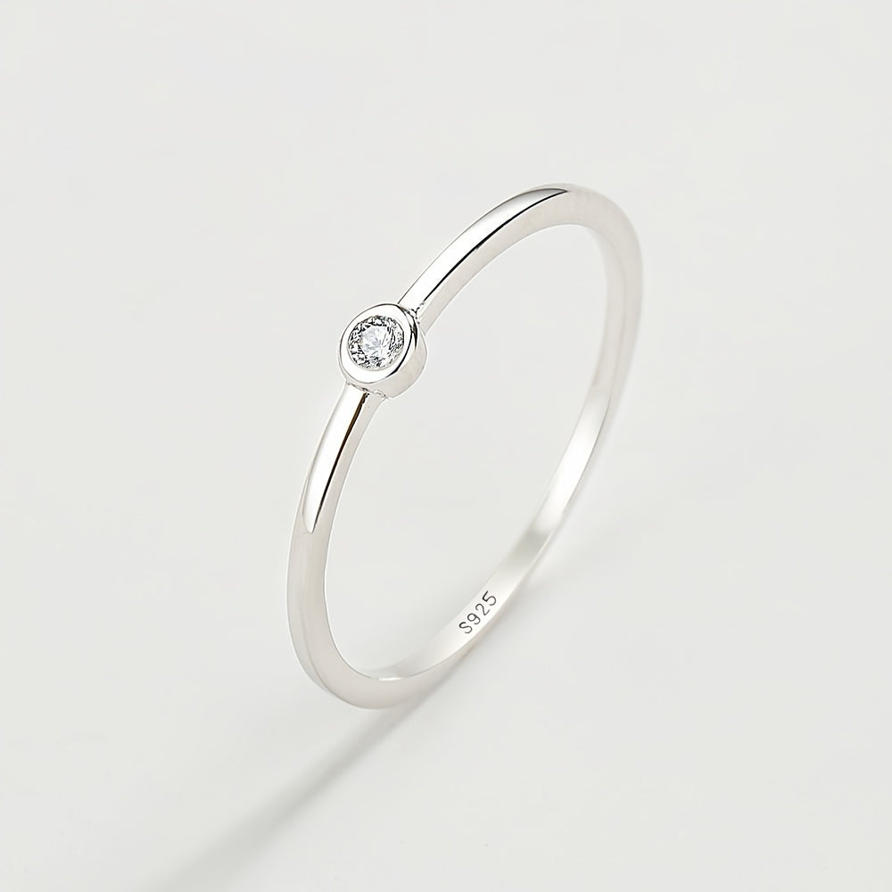 925 Silver Zircon Ring Wedding Jewelry Gift