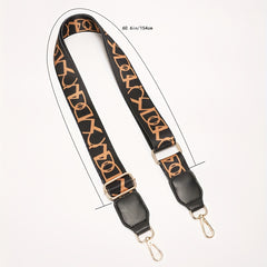 Geometric Pattern Wide Strap Adjustable Bag Strap