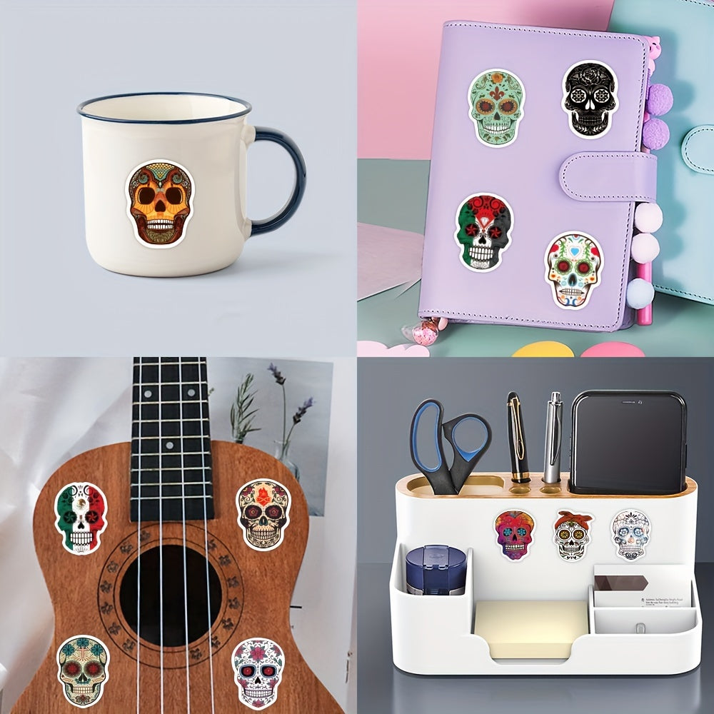 60pcs Flower Skull Stickers Pack