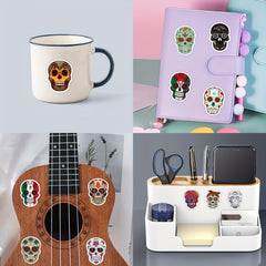 60pcs Flower Skull Stickers Pack
