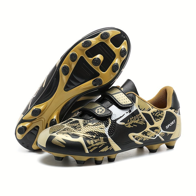 Boys Anti Skid Soccer Cleats Hook Loop Fastener Breathable Colorful