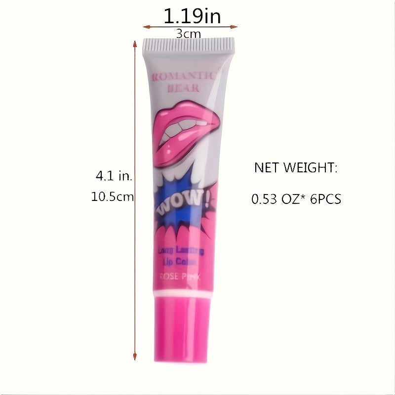 Tear Off Liquid Lipstick Long Lasting Lip Gloss 6 Colors