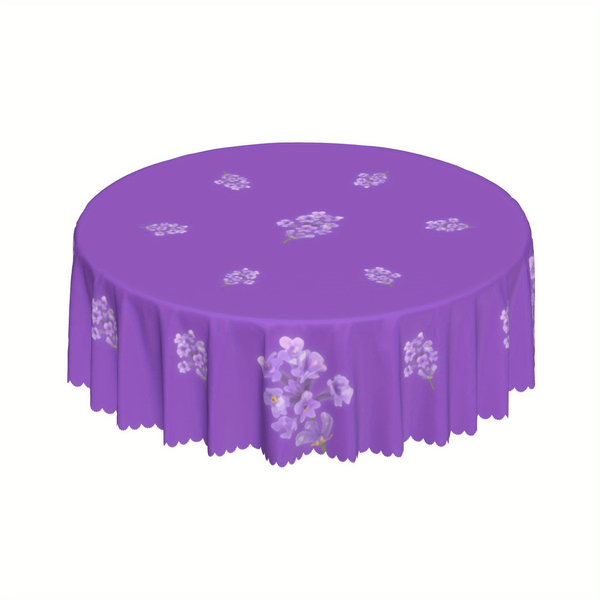 Colorful Flower Pattern Polyester Tablecloth Waterproof Stain Resistant